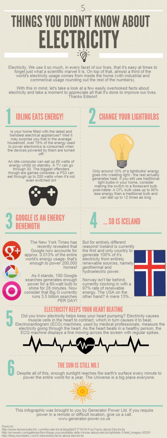 5 Things You Didn't Know About Electricity infographic